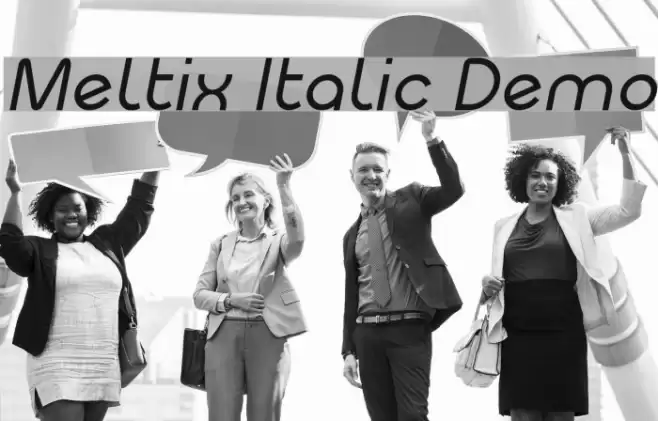 Meltix Italic Demo Font examples