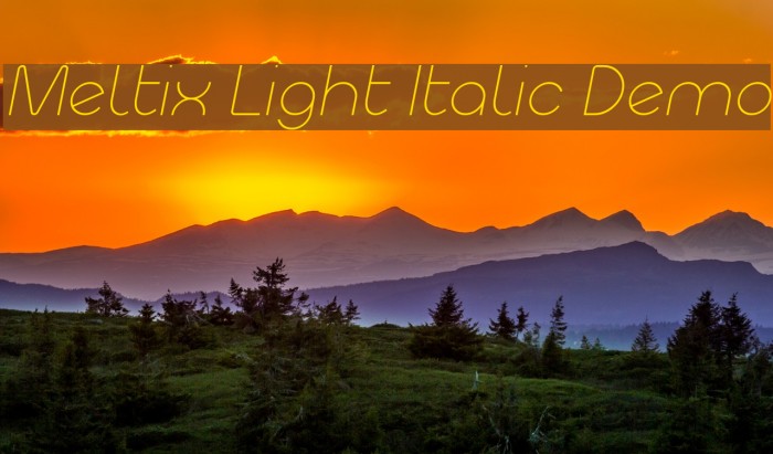 Meltix Light Italic Demo Font examples