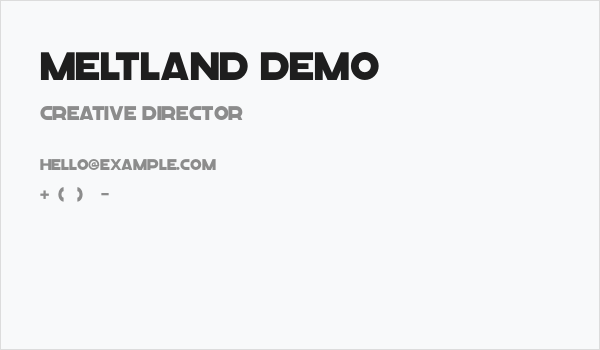 Meltland Demo Business Card