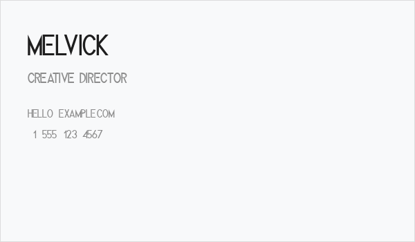 Melvick Business Card