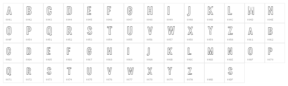 Melvis Free Outline Character Map