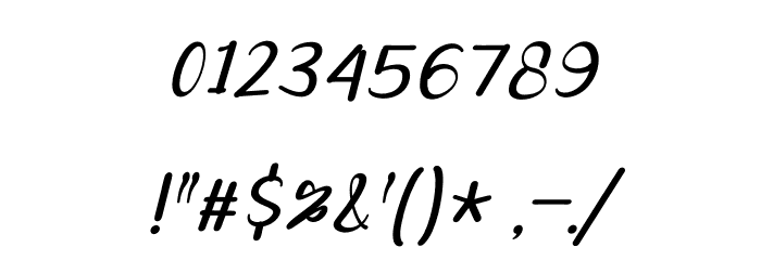 Melya Italic Font OTHER CHARS