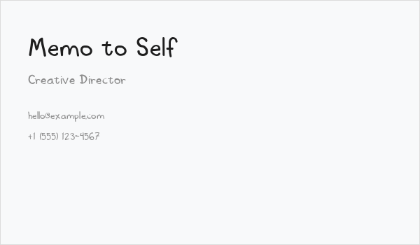 Memo to Self Business Card