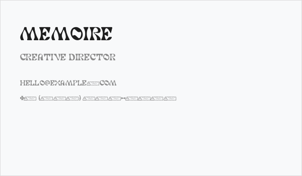 Memoire Business Card