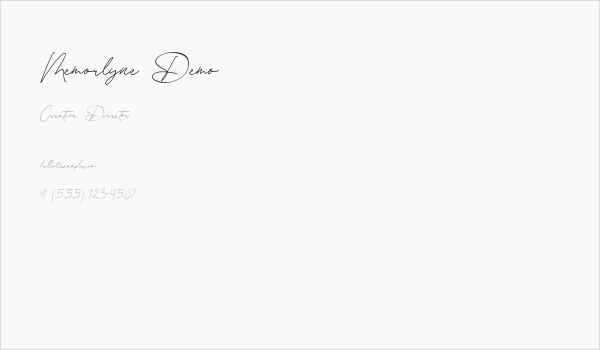 Memorlyne Demo Business Card
