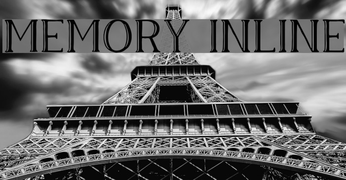 Memory Inline Schriftart examples