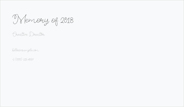 Memory of 2018 Business Card