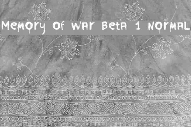 Memory of War Beta 1 Normal Font examples