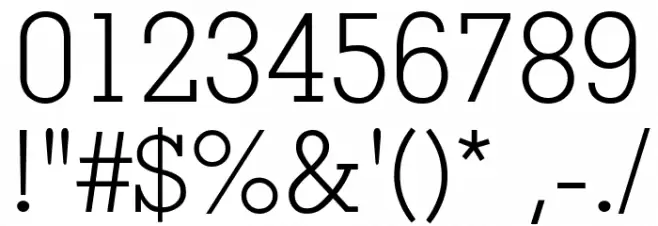 Memphis-Light フォント その他の文字