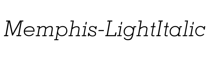 Memphis-LightItalic Font