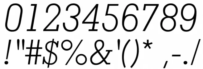 Memphis-LightItalic Font OTHER CHARS