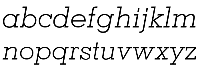Memphis-LightItalic Font LOWERCASE