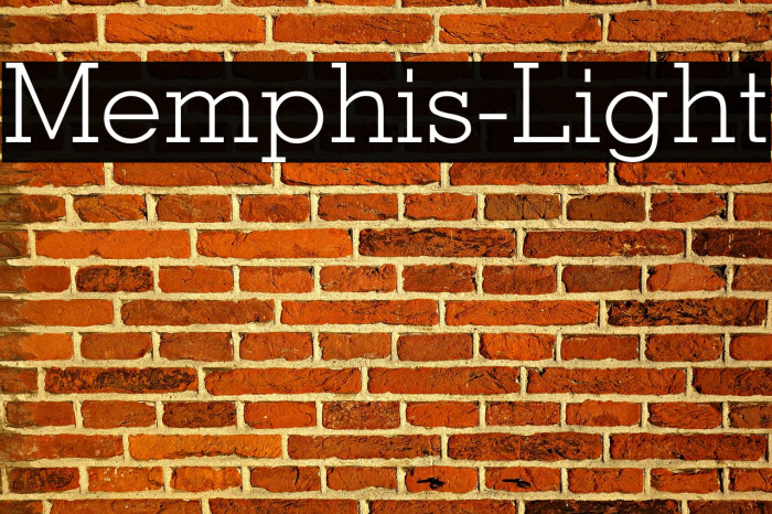 Memphis-Light Font examples