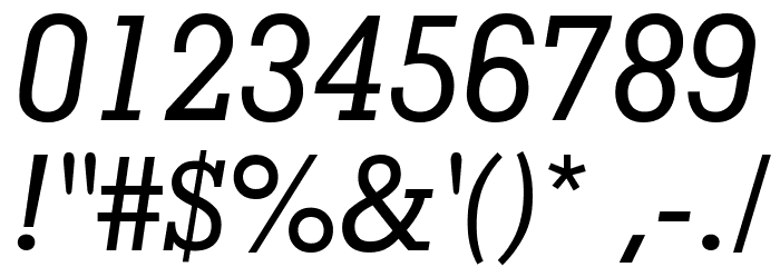 Memphis-MediumItalic Font OTHER CHARS