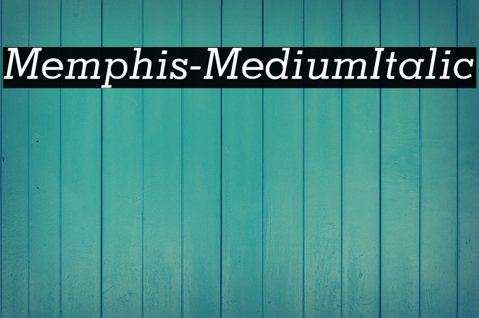 Memphis-MediumItalic Font examples