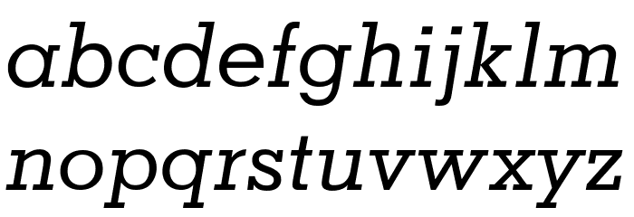 Memphis-MediumItalic Font LOWERCASE