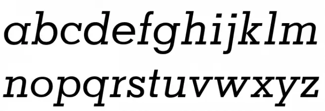 Memphis-MediumItalic Caratteri MINUSCOLO