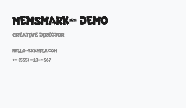 Memsmark! Demo Business Card