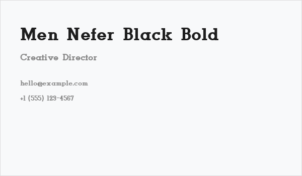 Men Nefer Black Bold Business Card