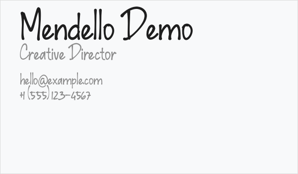 Mendello Demo Business Card