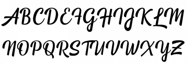 Mendoan Script Schriftart Groß