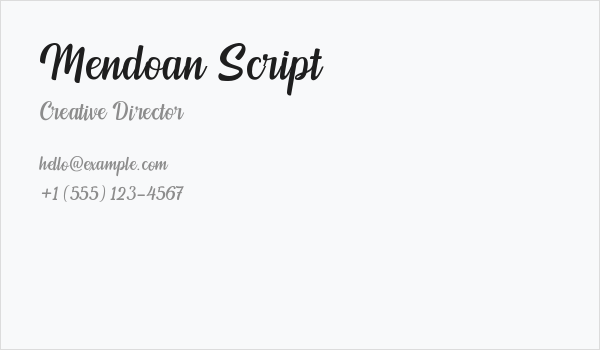 Mendoan Script Business Card