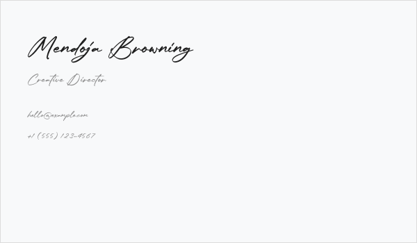 Mendoja Browning Business Card