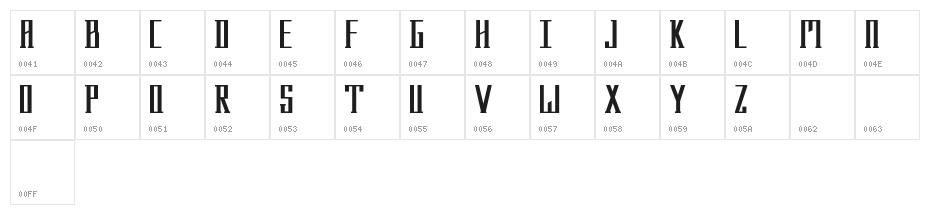 Menhir Character Map