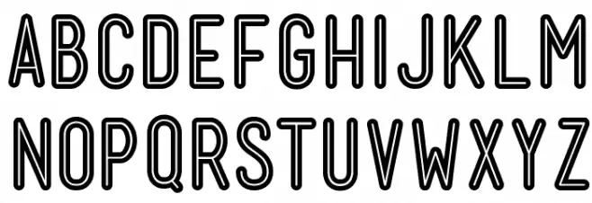 Mensch Bold Inline Font UPPERCASE
