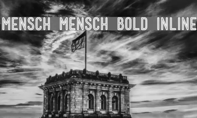 Mensch Mensch Bold Inline Font examples
