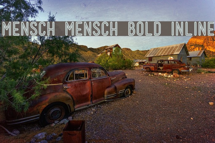 Mensch Mensch Bold Inline Font examples
