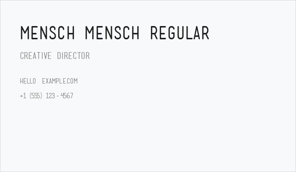 Mensch Mensch Regular Business Card