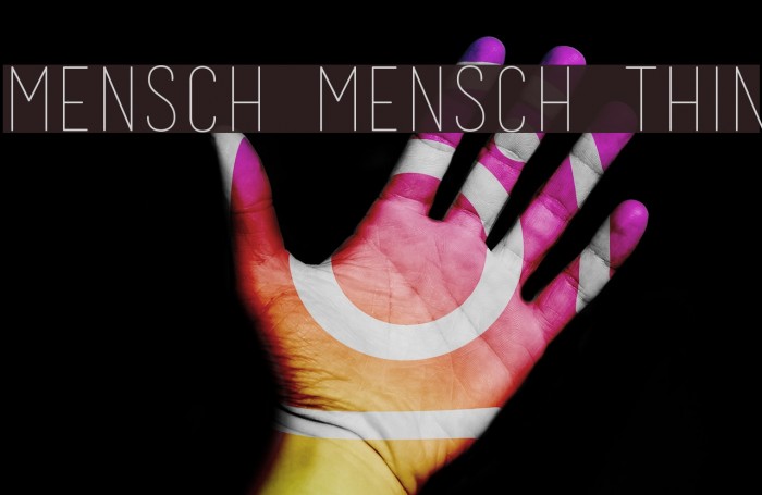 Mensch Mensch Thin Font examples