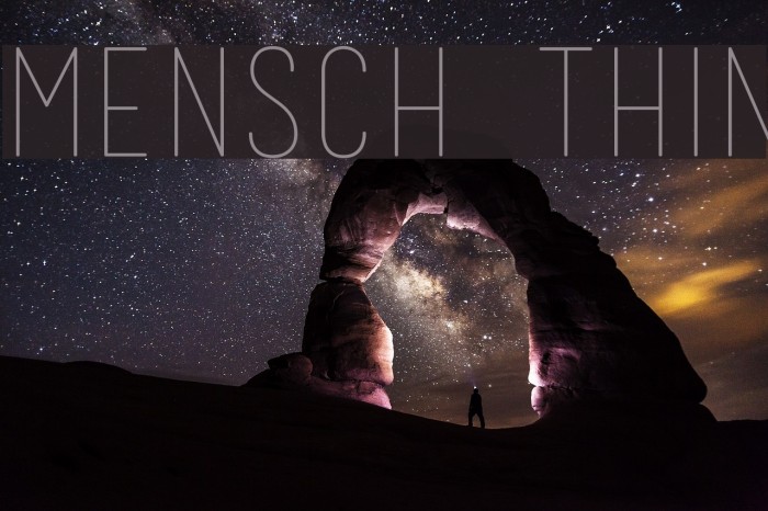 Mensch Thin Font examples