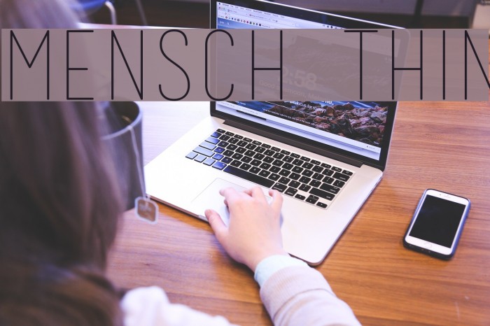 Mensch Thin Font examples