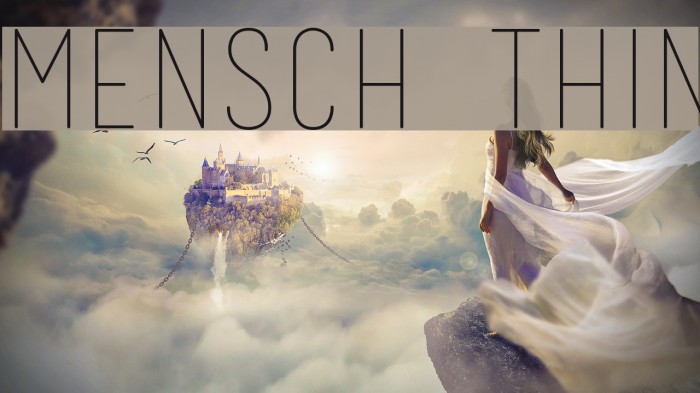 Mensch Thin Font examples