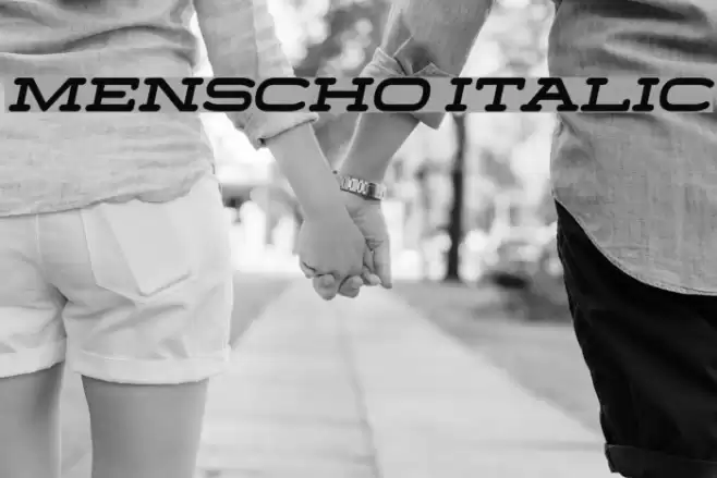 Menscho Italic Font examples