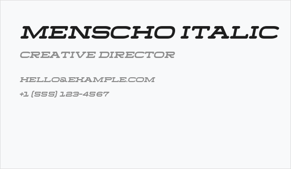 Menscho Italic Business Card