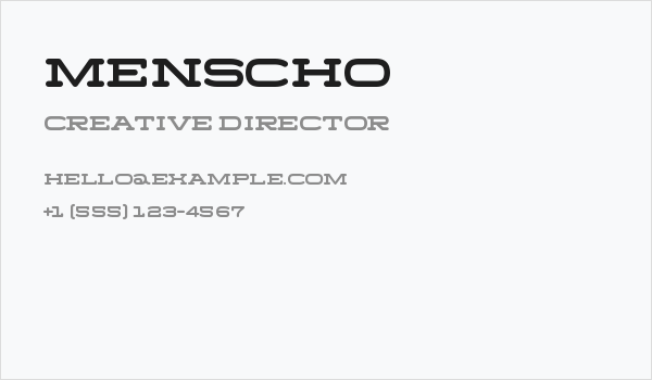 Menscho Business Card