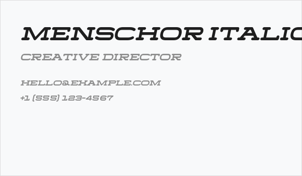 Menschor Italic Business Card