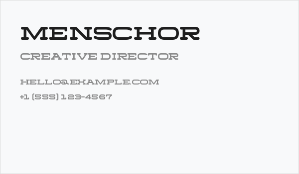 Menschor Business Card