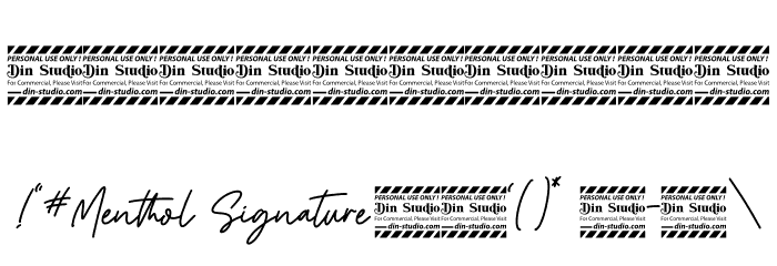 Menthol Signature Personal Use Font OTHER CHARS