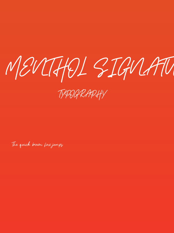 Menthol Signature Personal Use Poster