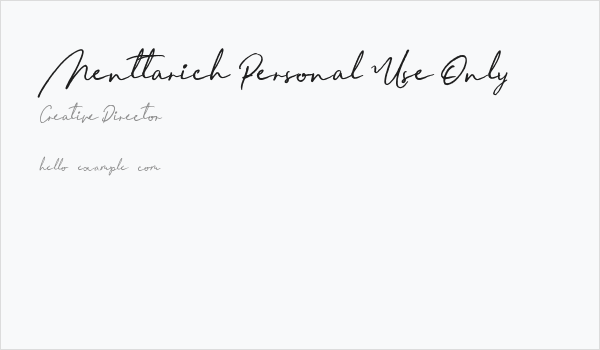 Menttarich Personal Use Only Business Card