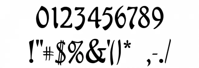 Menuetto フォント その他の文字