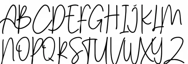Menulist Beauty Font UPPERCASE