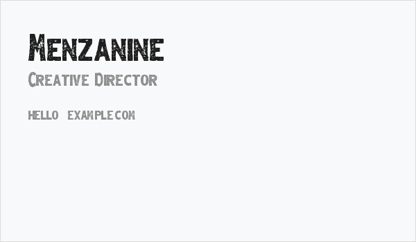 Menzanine Business Card