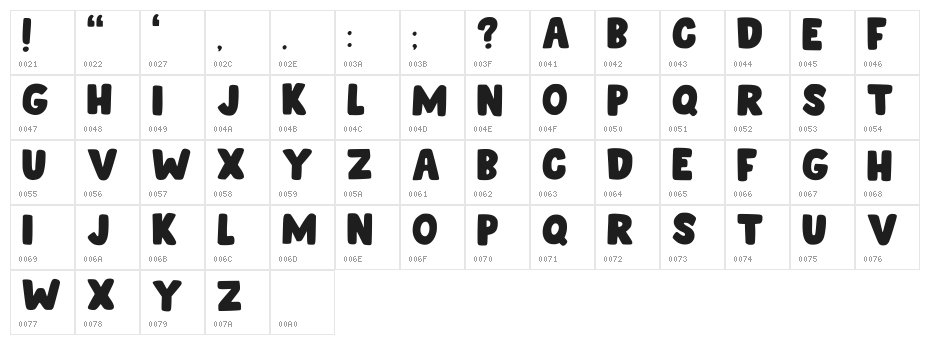 Meonk Plans Regular Character Map