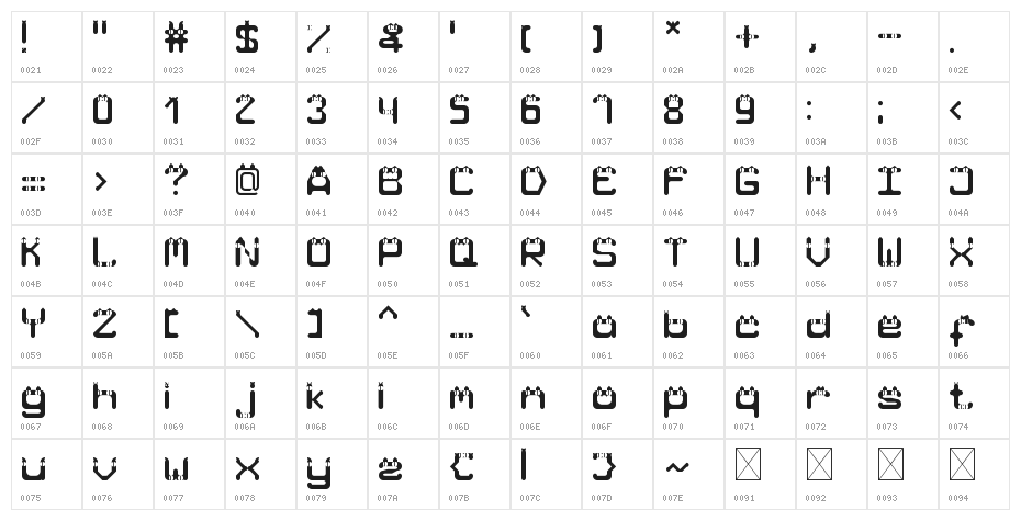 Meow Cat Regular Character Map