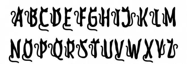 Meow Zilla Cat 2 Caratteri MAIUSCOLE